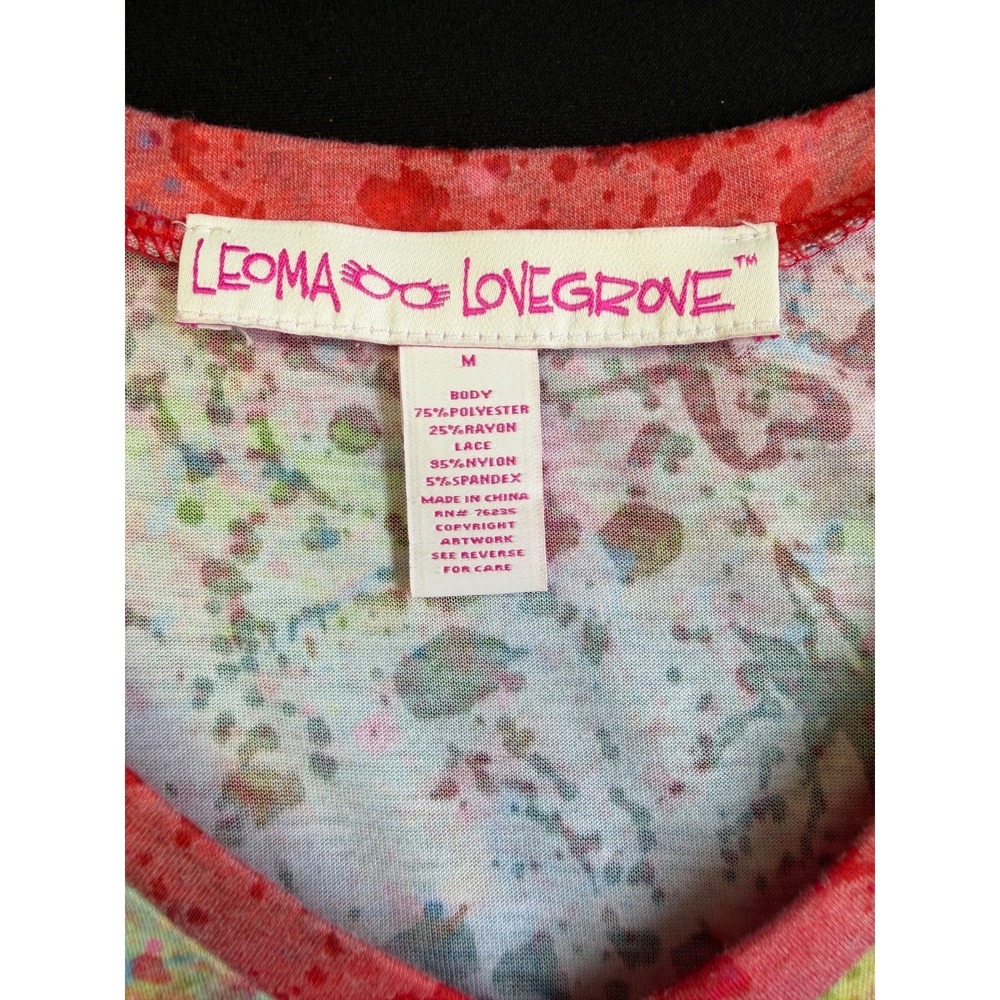 Leoma Lovegrove Top Womans Medium Ocean Christmas Beachy Coastal Asymmetrical - Picture 10 of 14